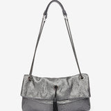 Bolso de fiesta de malla metálica plata
