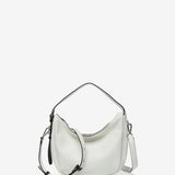 Small shoulder bag in white leather