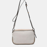 Bandolera mini en piel beige