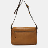 Bandolera en piel cognac