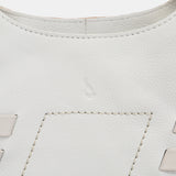 Shopper-Tasche mit Details aus weißem Leder.