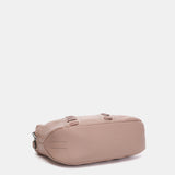Crossbody bag with stitched details in pink leather