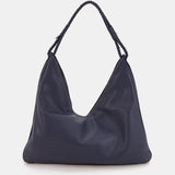 Shoulder bag in blue leather