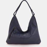 Shoulder bag in blue leather