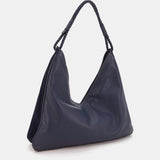 Shoulder bag in blue leather