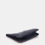 Shoulder bag in blue leather