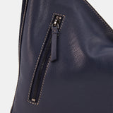 Shoulder bag in blue leather