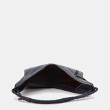 Shoulder bag in blue leather