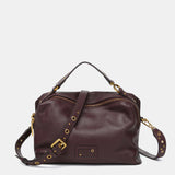 Small burgundy leather shoulder bag