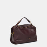 Small burgundy leather shoulder bag
