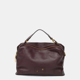 Small burgundy leather shoulder bag