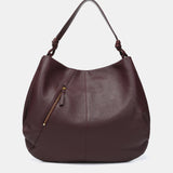 Shoulder bag in burgundy leather and suede