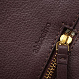 Shoulder bag in burgundy leather and suede