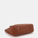 Shopper bag in cognac leather