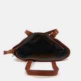 Shopper bag in cognac leather