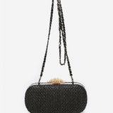 Black braided clutch