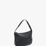 Women's small hobo bag in black leather