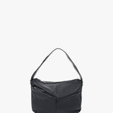 Women's small hobo bag in black leather
