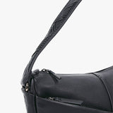 Women's small hobo bag in black leather