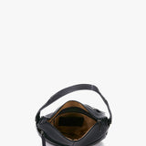 Women's small hobo bag in black leather