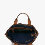 Small women's shopper bag in cognac leather