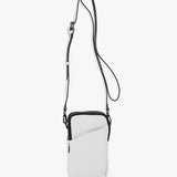 Handytasche aus weißem Leder.