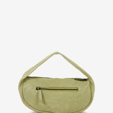 Women's handbag in green die-cut leather