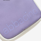 Mobile phone bag in lavender recycled fabrics