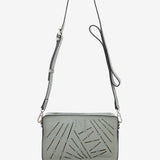 Bandolera mini de mujer en piel troquelada verde