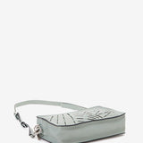 Bandolera mini de mujer en piel troquelada verde