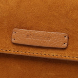 Mini suede crossbody bag in cognac