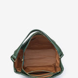 Green braided leather hobo bag