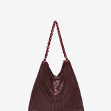 Hobo-Party-Bag aus metallischem Netz in Bordeaux.
