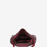 Hobo-Party-Bag aus metallischem Netz in Bordeaux.