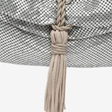 Metallic mesh party bag in silver
