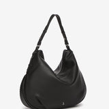 Black leather hobo bag