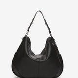 Black leather hobo bag