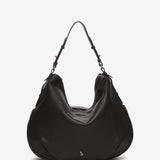 Black leather hobo bag