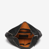 Black leather hobo bag