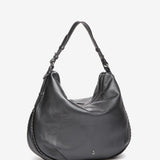 Silver leather hobo bag
