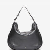 Silver leather hobo bag