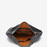 Silver leather hobo bag