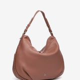 Pink leather hobo bag