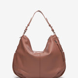Pink leather hobo bag