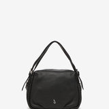 Black leather shoulder bag