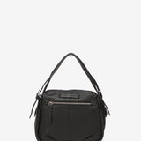 Black leather shoulder bag