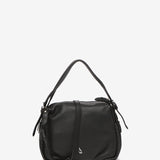 Black leather shoulder bag