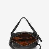 Black leather shoulder bag