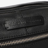 Black leather shoulder bag