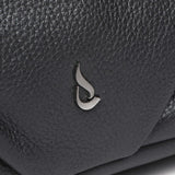Mini leather crossbody bag in silver